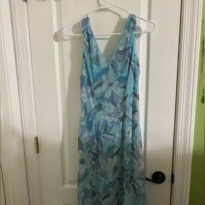 Y2K Blue Floral Maxi Dress
